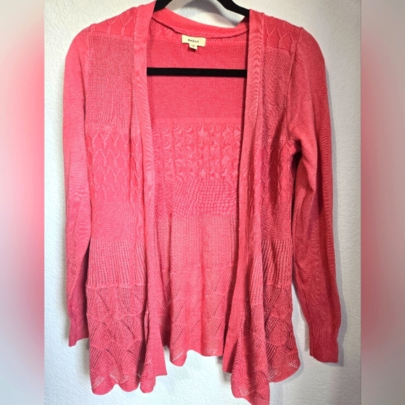 Coral Open-Front  Debut Cardigan L - Picture 1 of 5